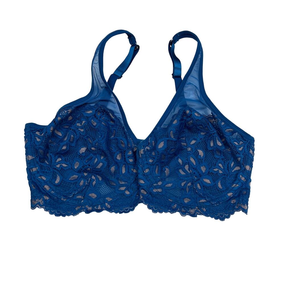 Fredericks of Hollywood Bra Womens 34F Jessica Lace Full Figure Lingerie Mermaid